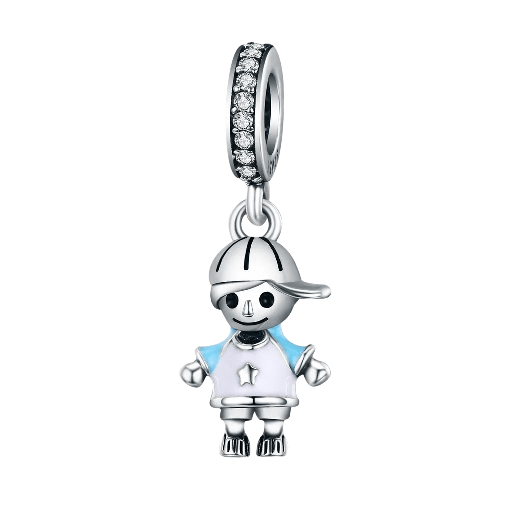 Sterling Silver Boy With Cap Charm - Enchanting Charms