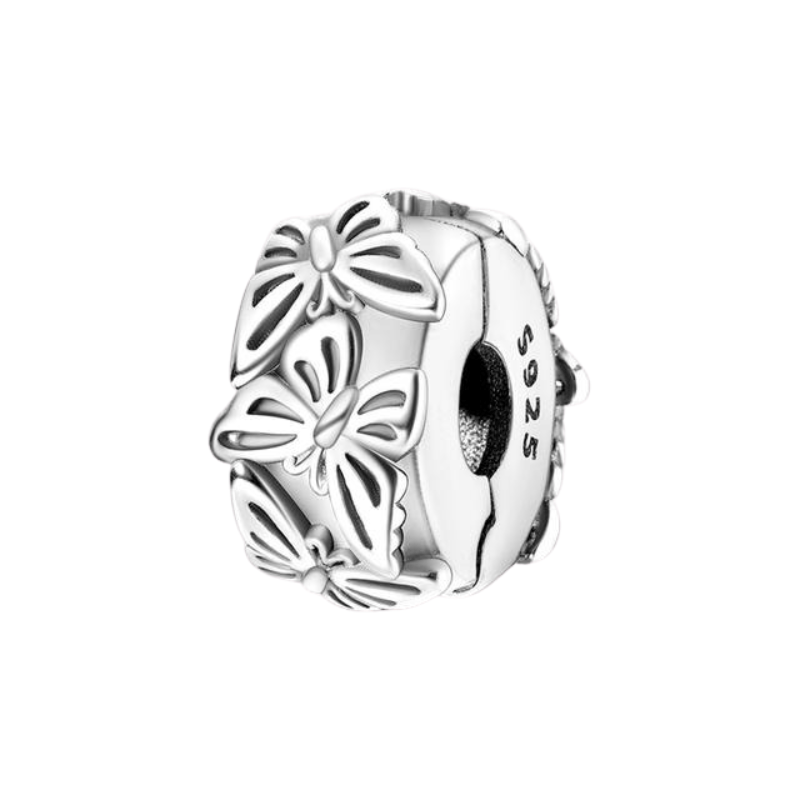 Sterling Silver Butterfly Clip Stopper Charm - Enchanting Charms