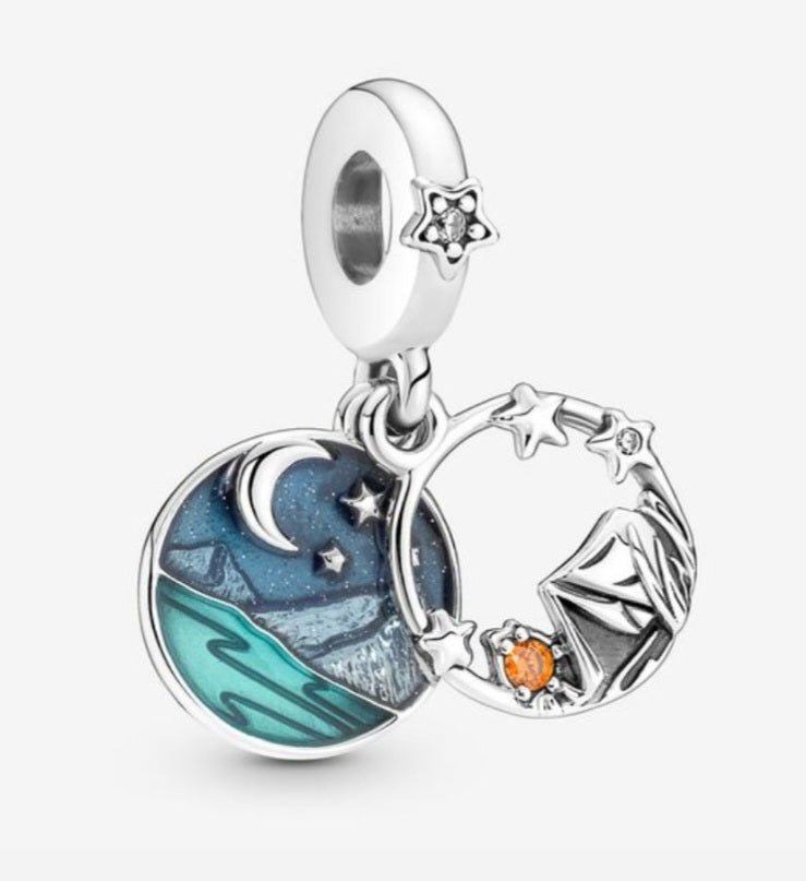 Sterling Silver Camping Night Sky Charm - Enchanting Charms