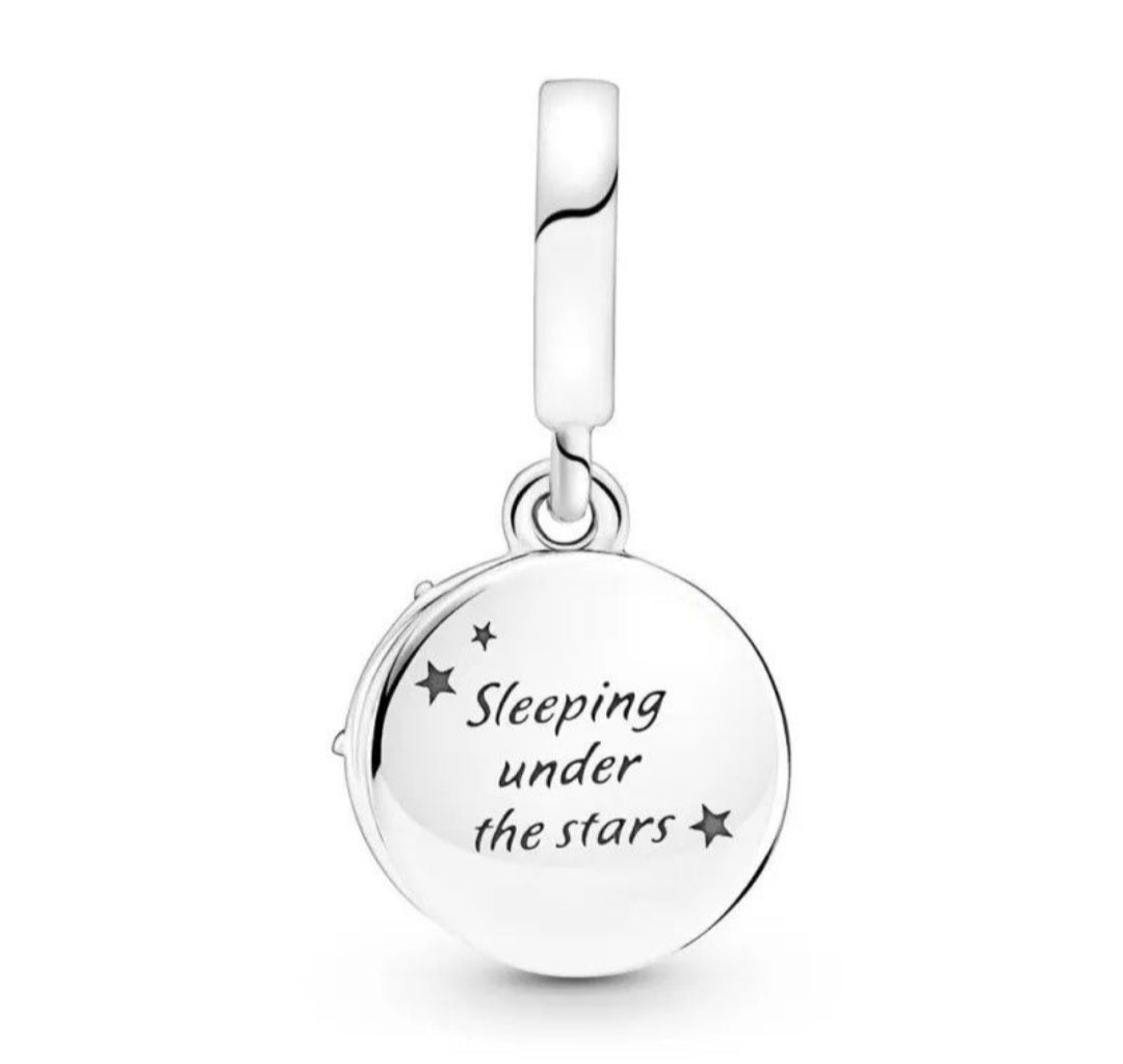 Sterling Silver Camping Under The Night Sky Charm - Enchanting Charms