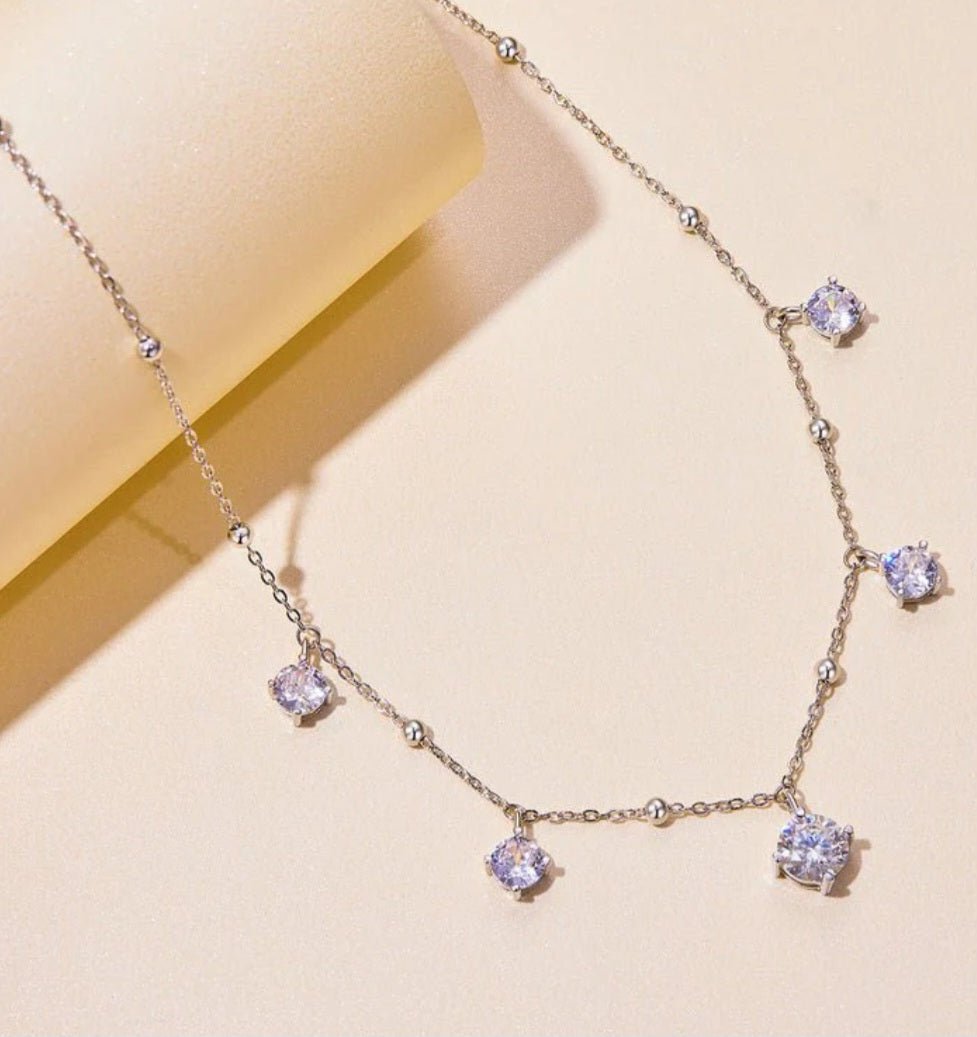 Sterling Silver Catherine Moissanite Necklace - Enchanting Charms