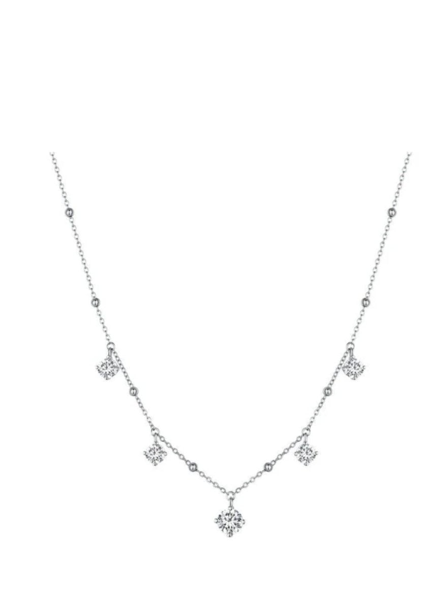 Sterling Silver Catherine Moissanite Necklace - Enchanting Charms