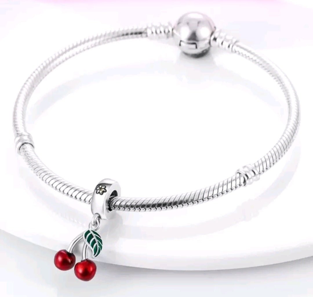 Sterling Silver Cherries 🍒 Charm - Enchanting Charms