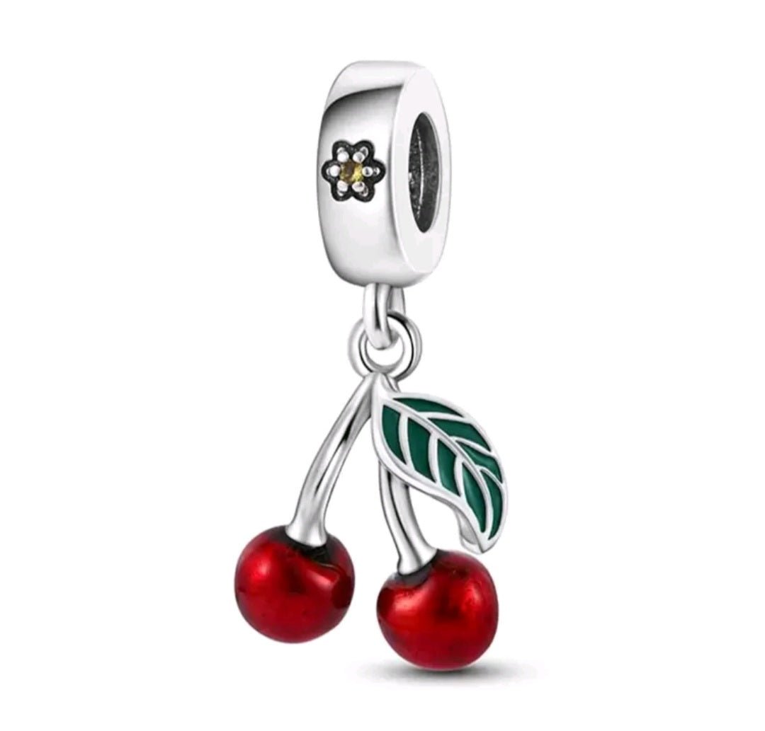 Sterling Silver Cherries 🍒 Charm - Enchanting Charms