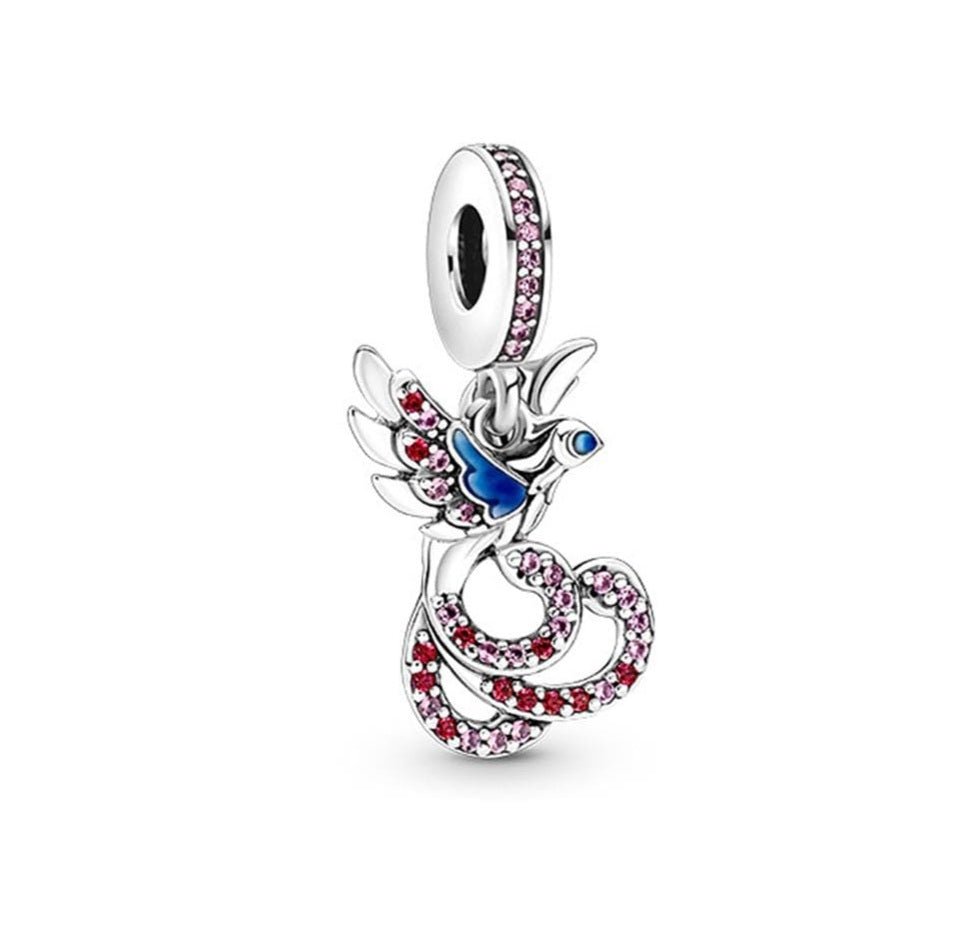 Sterling Silver Chinese Mythical Phoenix Bird Charm - Enchanting Charms