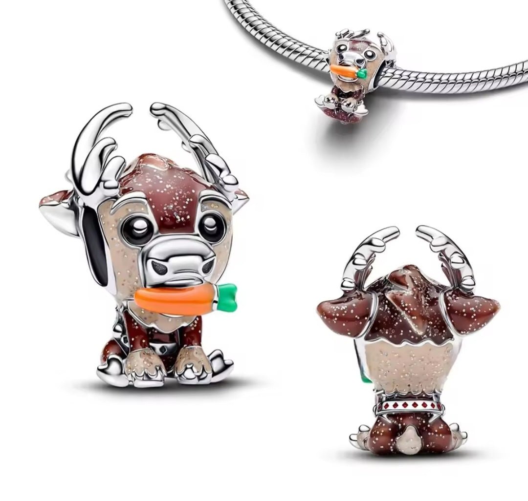 Sterling Silver Christmas Collection Disney Elsa's Reindeer Sven Charm - Enchanting Charms