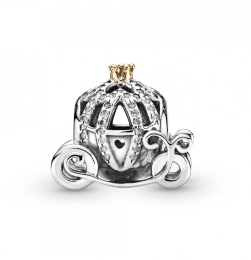 Sterling Silver Cinderella's Sparkling Cage Charm - Enchanting Charms