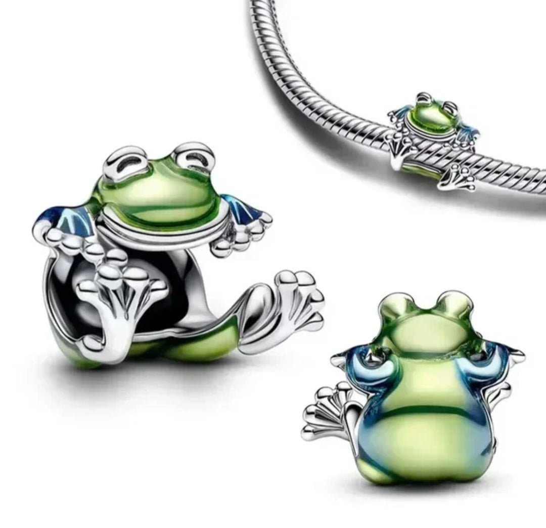 Sterling Silver Climbing Frog Charm - Enchanting Charms