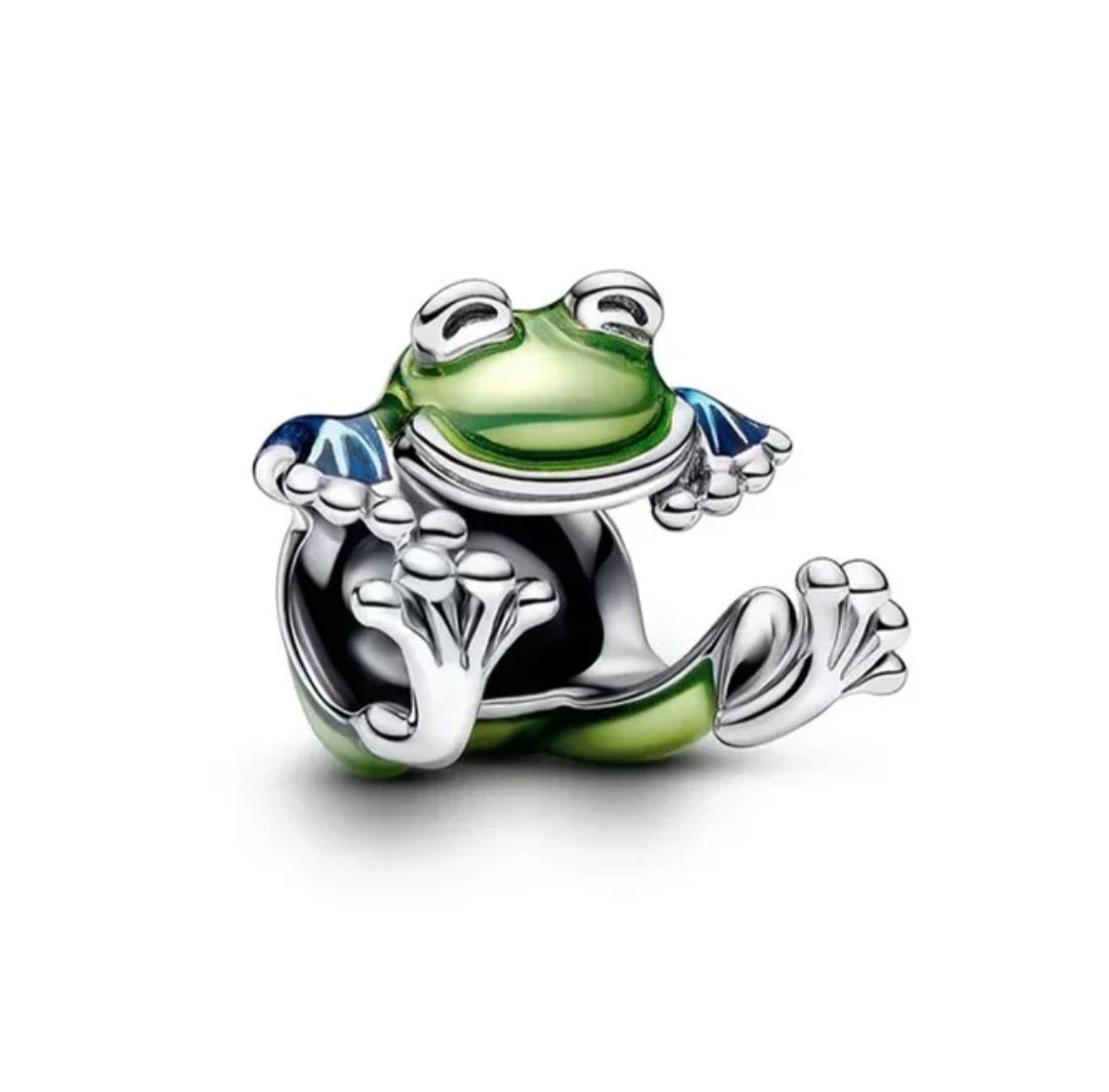 Sterling Silver Climbing Frog Charm - Enchanting Charms