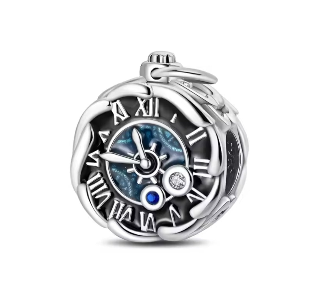 Sterling Silver Clock Charm - Enchanting Charms