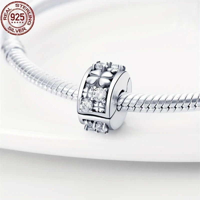 Sterling Silver Clover Clip Charm - Enchanting Charms