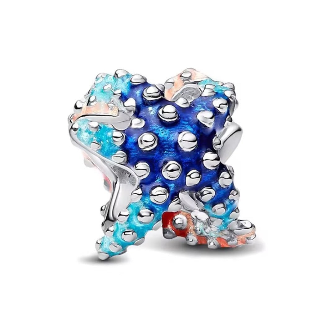 Sterling Silver Colourful Starfish Charm - Enchanting Charms
