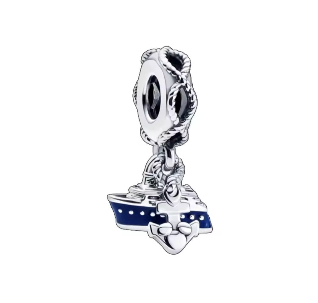 Sterling Silver Cruise Ship Anchor Charm - Enchanting Charms