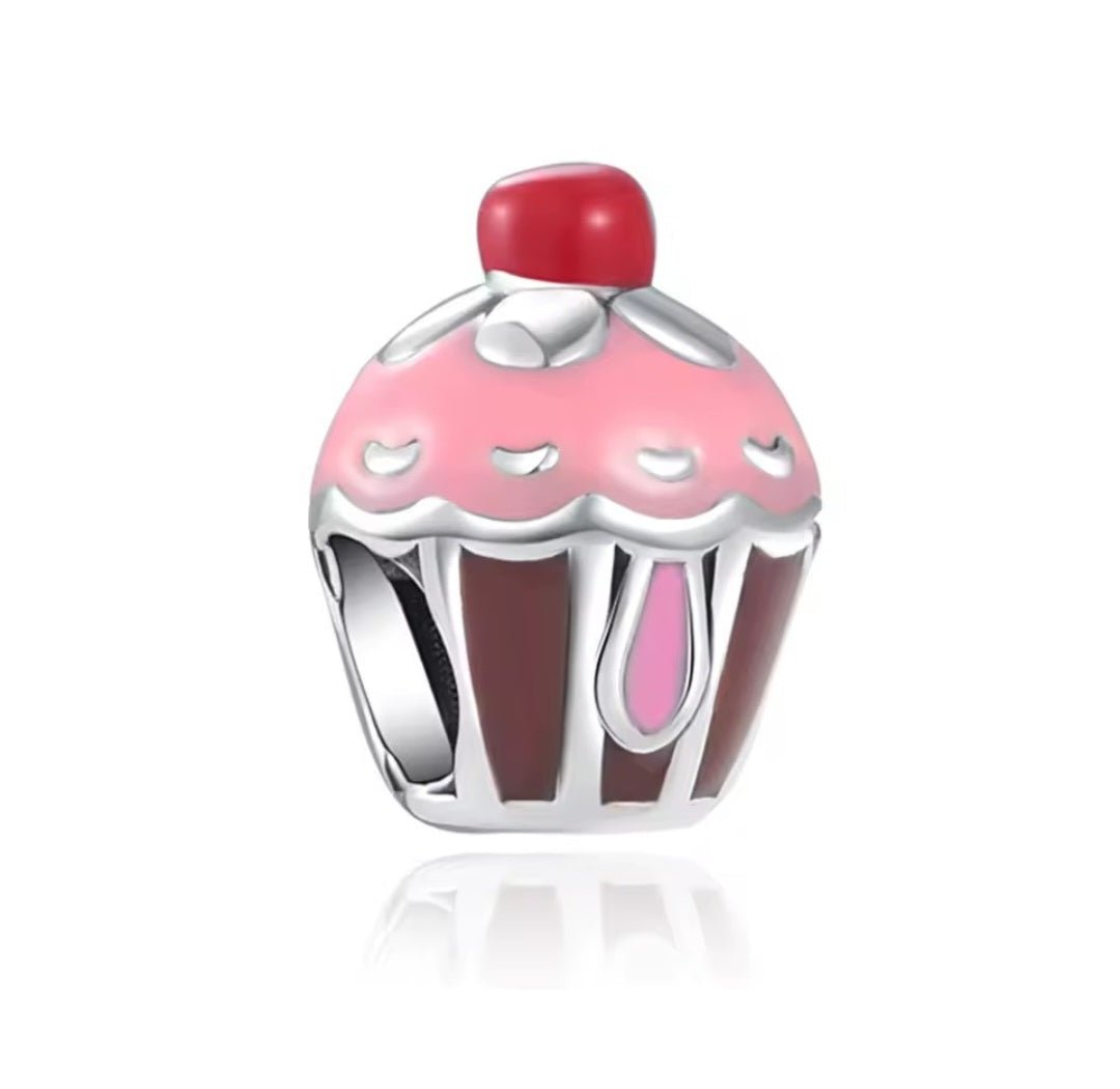 Sterling Silver Cupcake Charm - Enchanting Charms