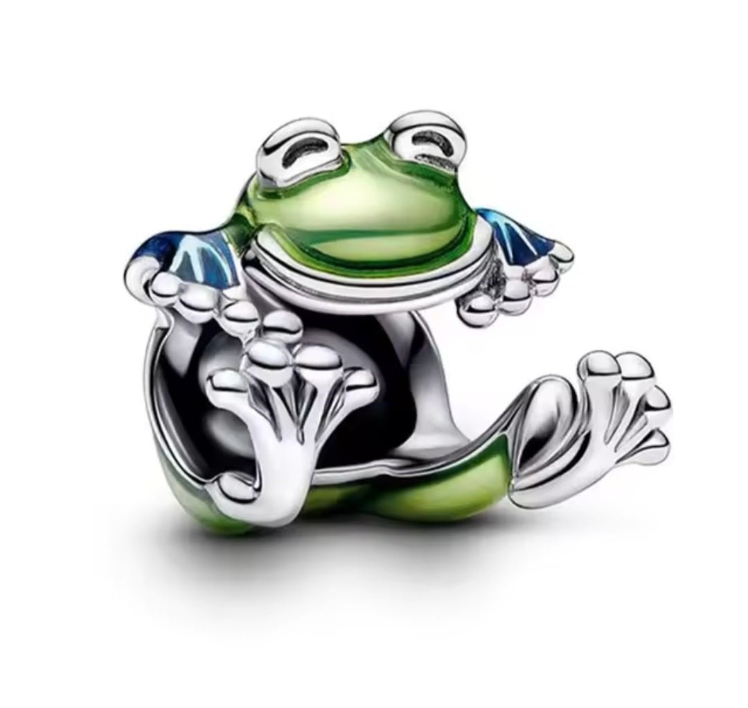 Sterling Silver Cute Frog Charm - Enchanting Charms