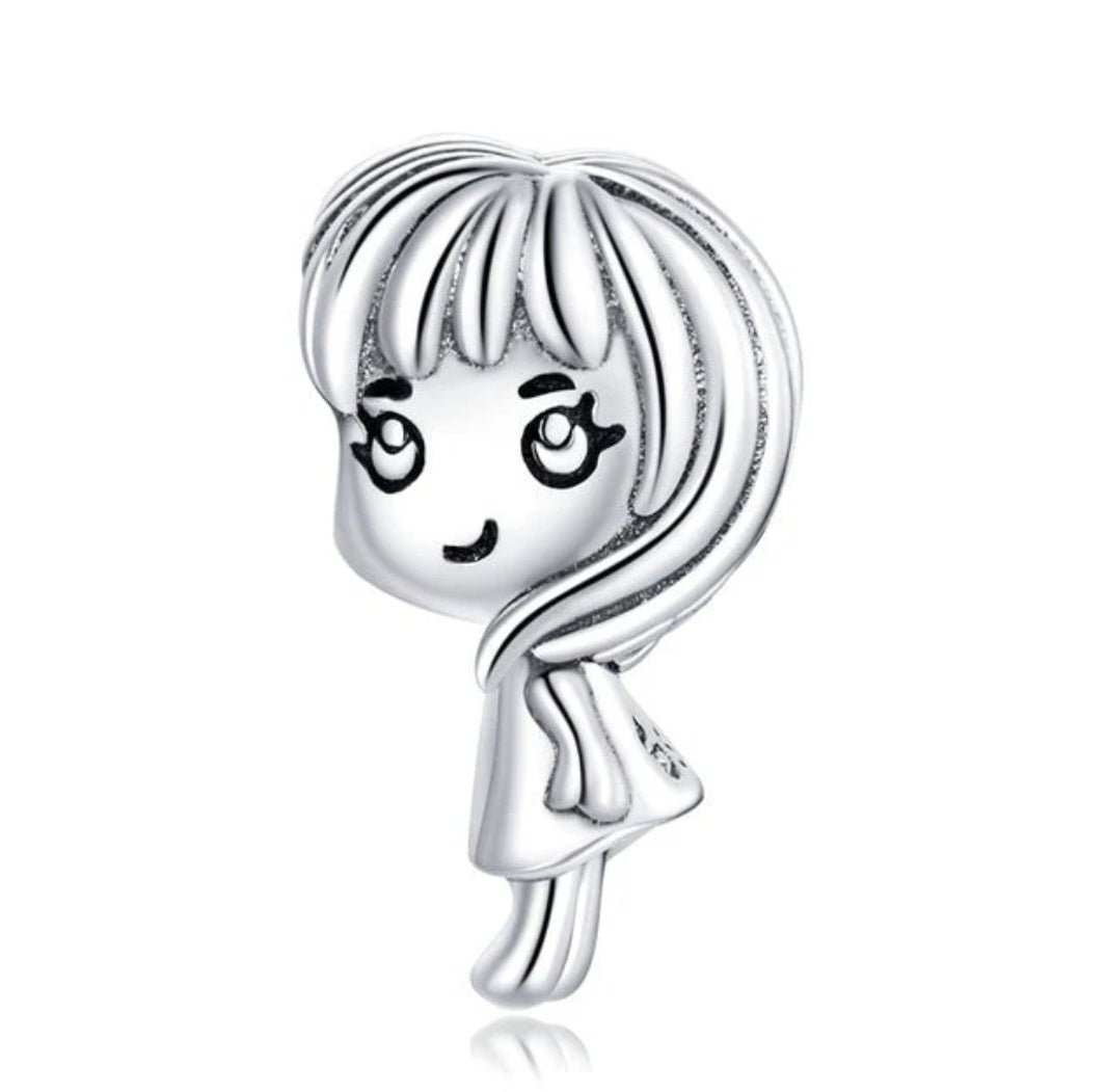 Sterling Silver Cute Girl Charm - Enchanting Charms