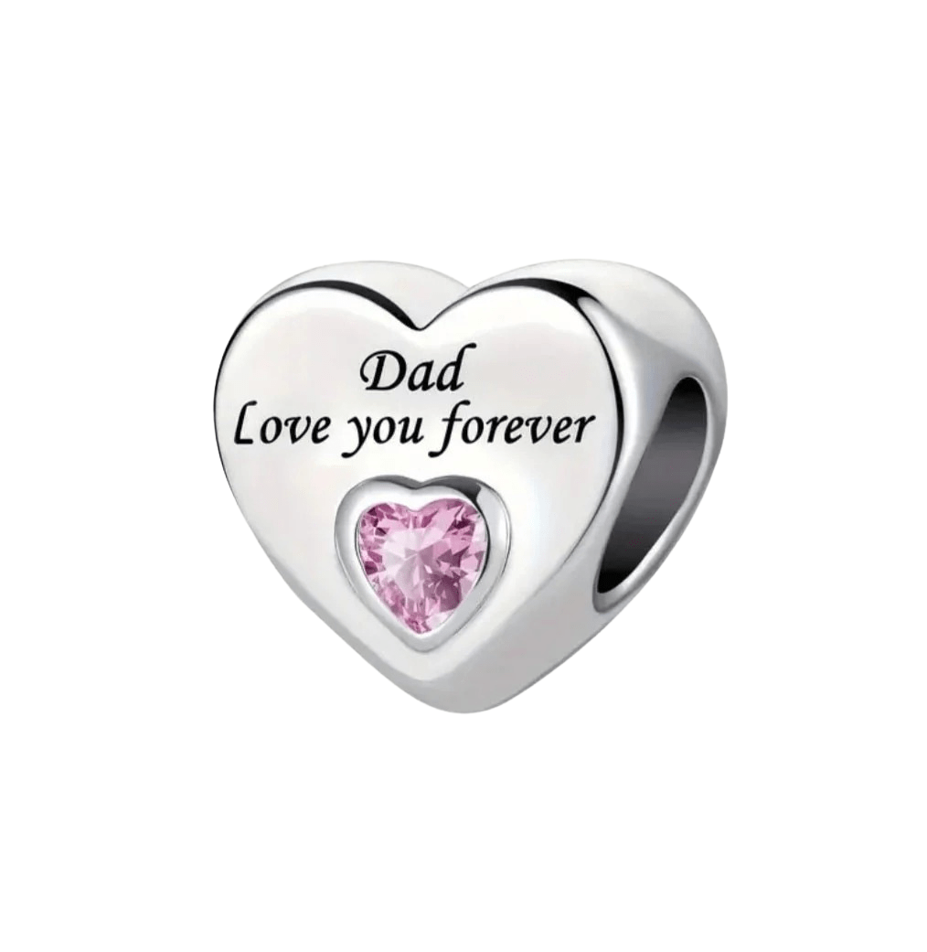 Sterling Silver Dad Love You Forever Charm - Enchanting Charms