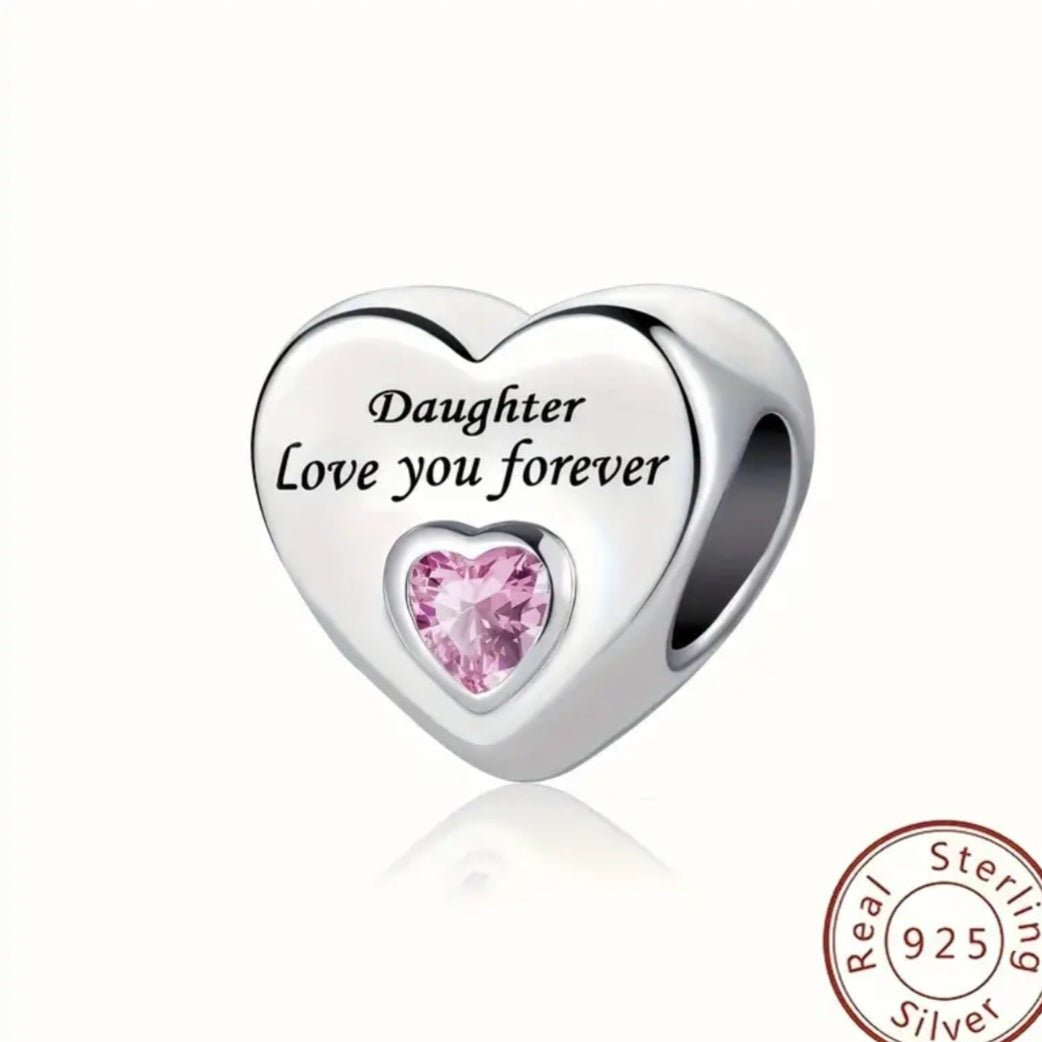 Sterling Silver Daughter Love You Forever Charm - Enchanting Charms