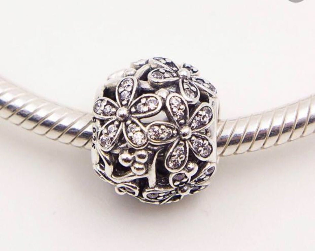 Sterling Silver Dazzling Daisies Charm - Enchanting Charms