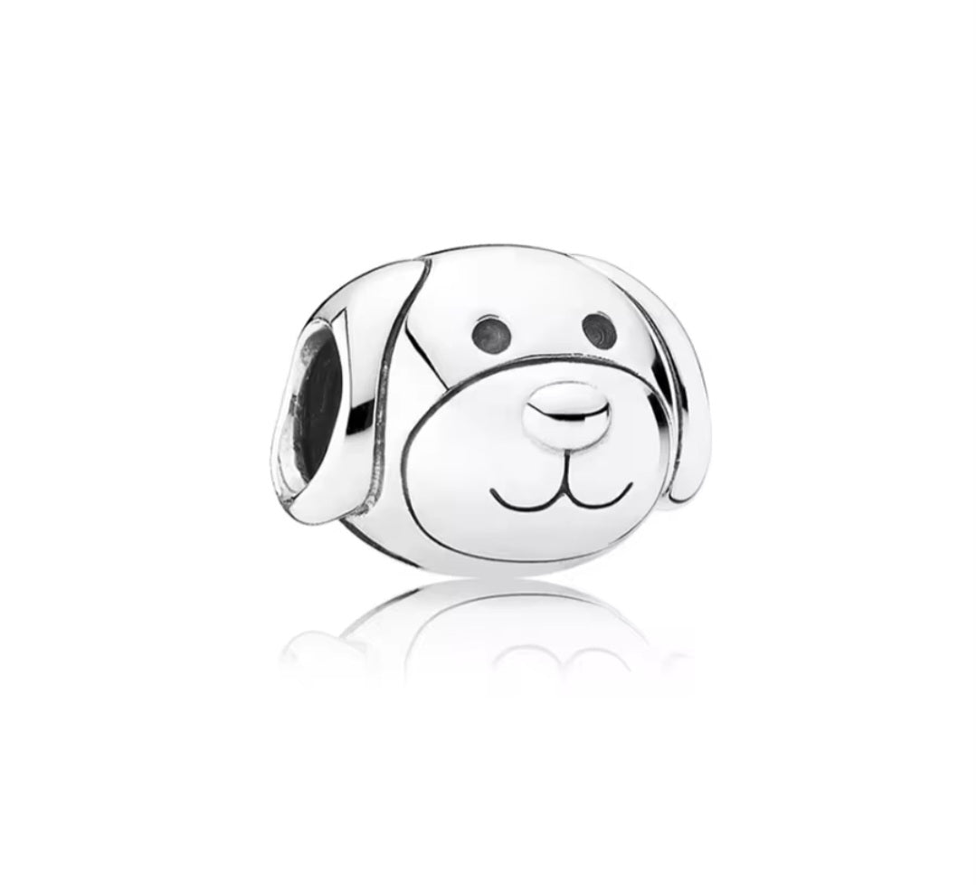 Sterling Silver Devoted Dog Charm - Enchanting Charms