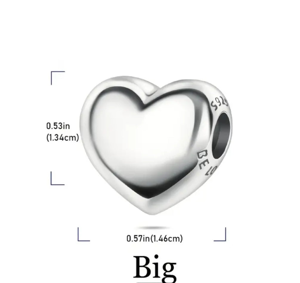 Sterling Silver Engravable Big Be Loved Charm - Enchanting Charms