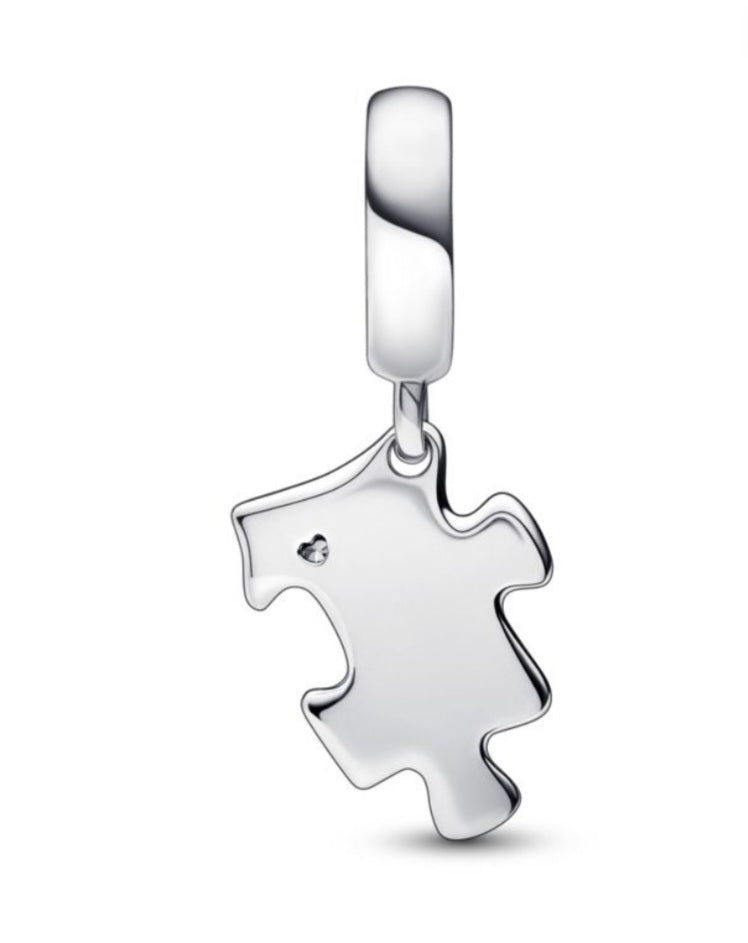 Sterling Silver Engravable Puzzle Piece Charm - Enchanting Charms