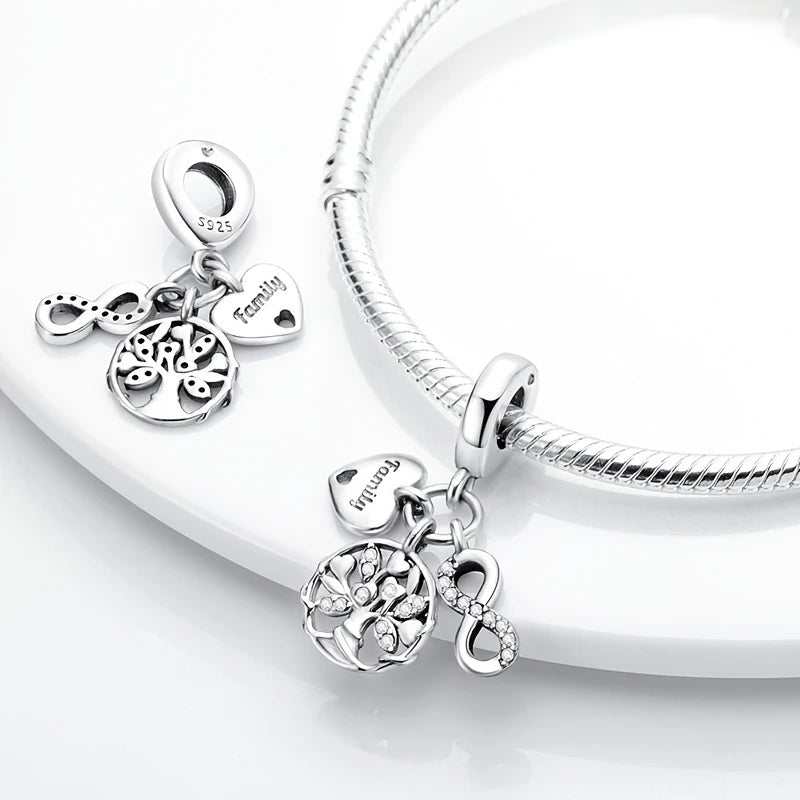 Sterling Silver Eternal Symbol Life Tree Charm - Enchanting Charms