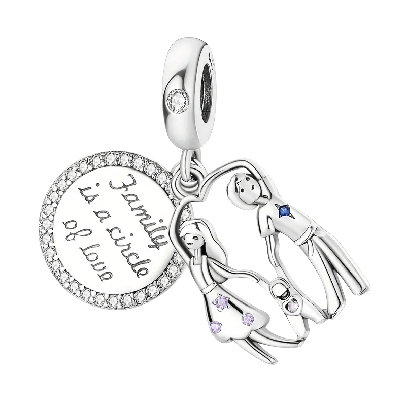 Sterling Silver Family Circle Charm - Enchanting Charms