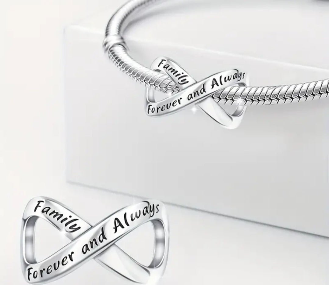 Sterling Silver Family Forever And Always Charm - Enchanting Charms