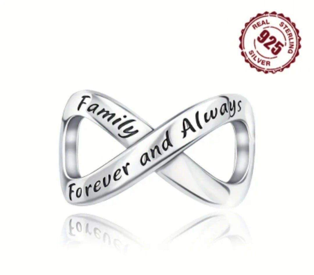 Sterling Silver Family Forever And Always Charm - Enchanting Charms