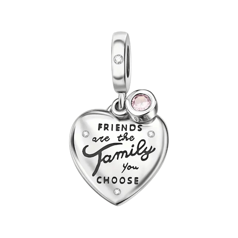 Sterling Silver Family Heart Charm - Enchanting Charms