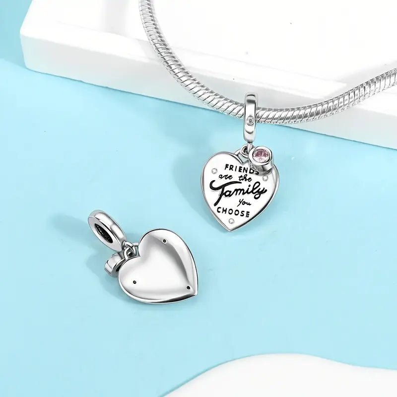 Sterling Silver Family Heart Charm - Enchanting Charms