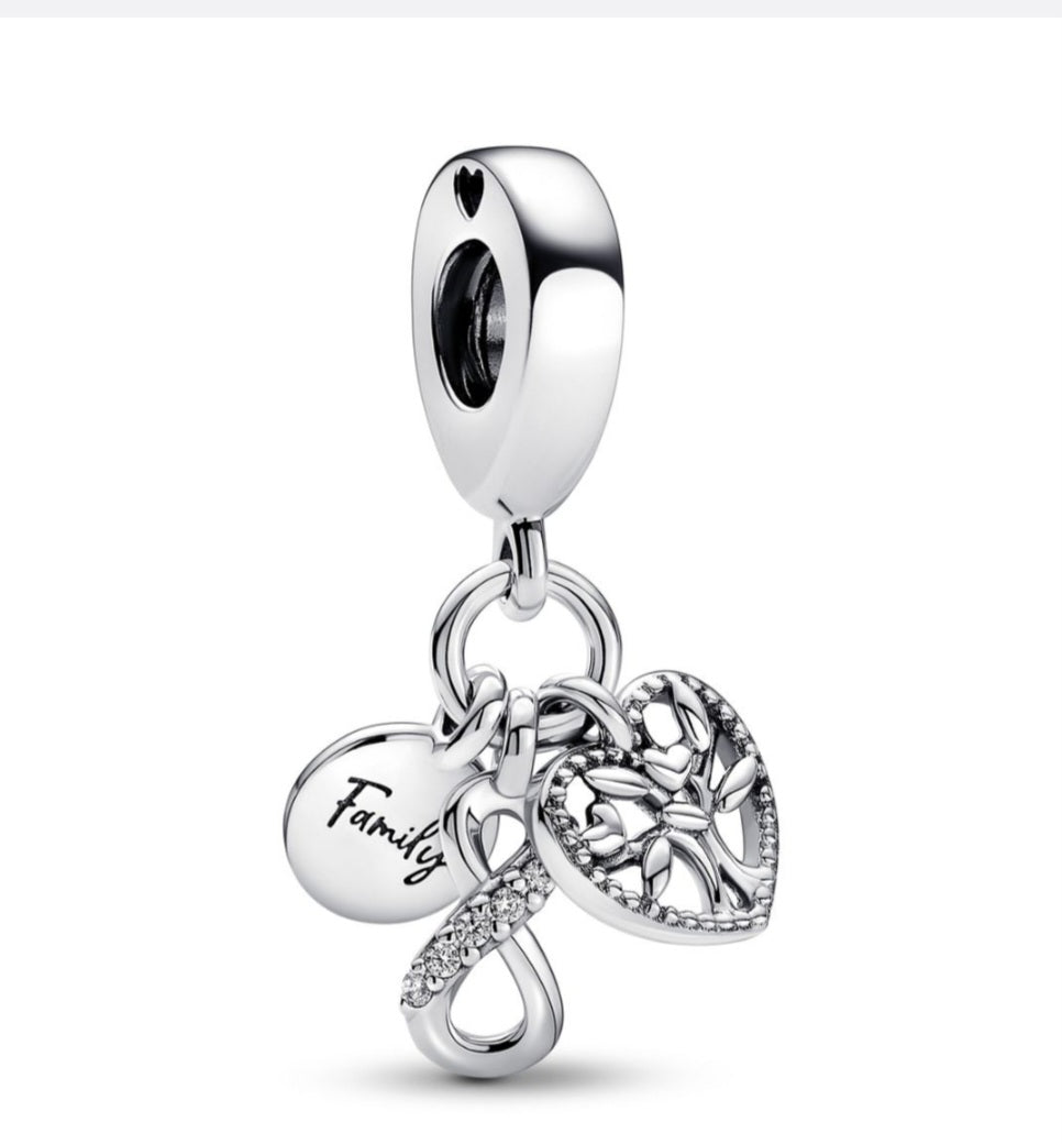 Sterling Silver Family Infinity Charm - Enchanting Charms
