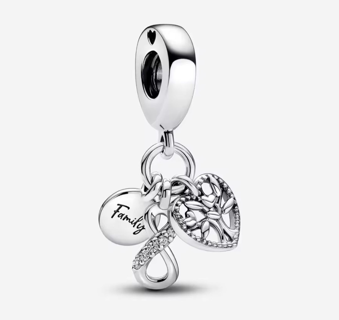 Sterling Silver Family Infinity Charm - Enchanting Charms