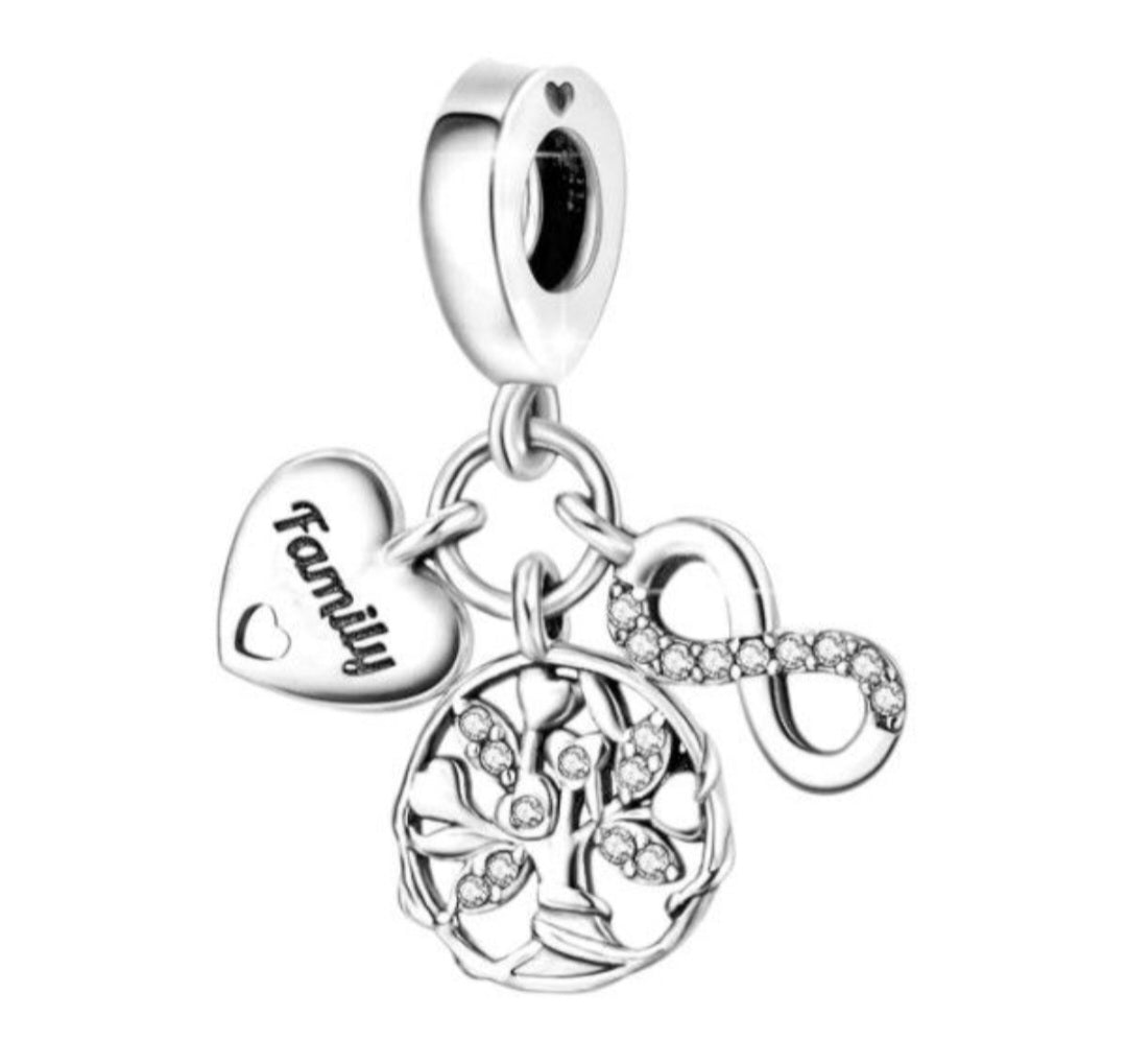 Sterling Silver Family Infinity Tree Of Life Charm - Enchanting Charms