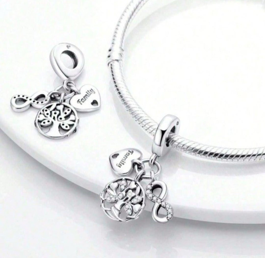 Sterling Silver Family Infinity Tree Of Life Charm - Enchanting Charms