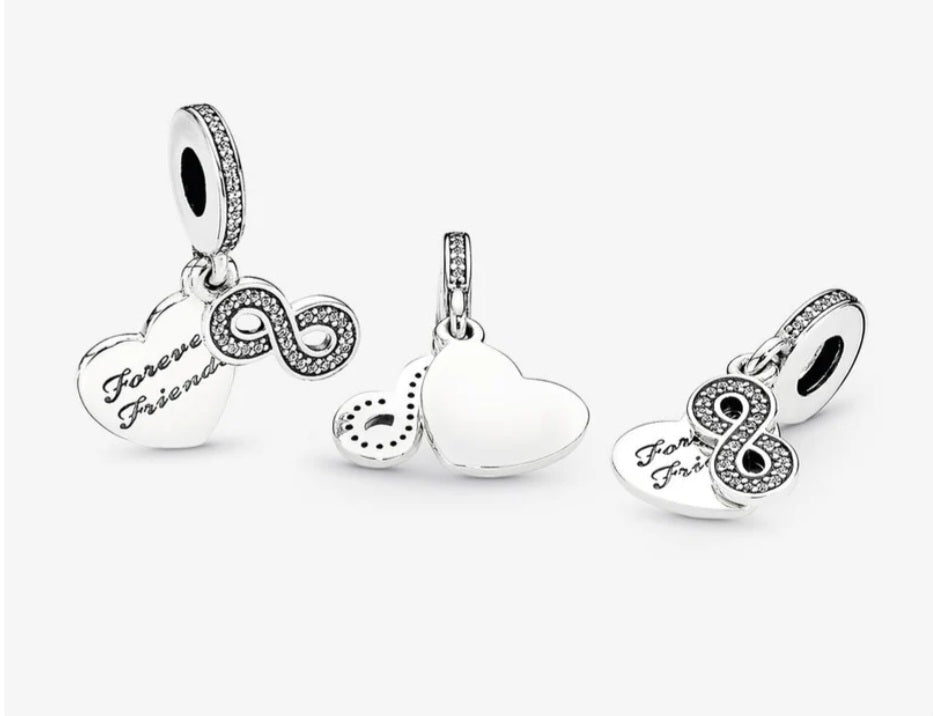 Sterling Silver Forever Friends Charm - Enchanting Charms