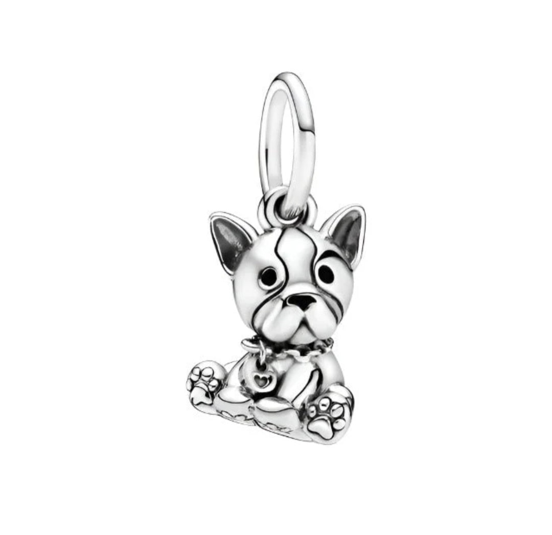 Sterling Silver French Bulldog Puppy Charm - Enchanting Charms
