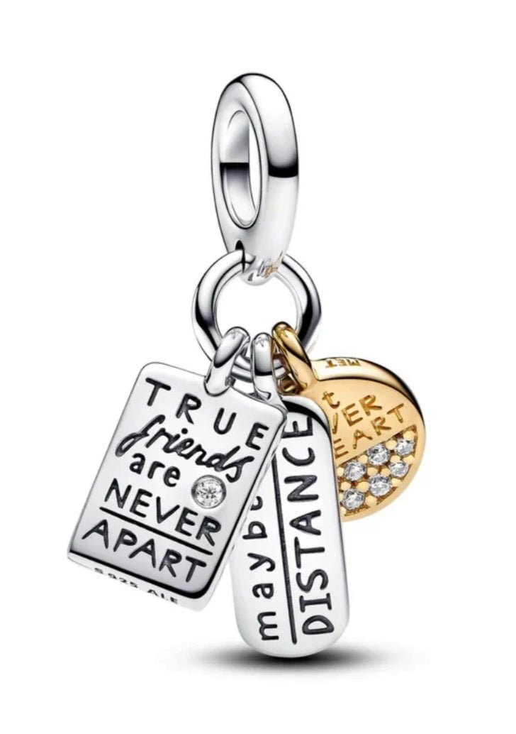 Sterling Silver Friendship Triple Dangle Charm - Enchanting Charms