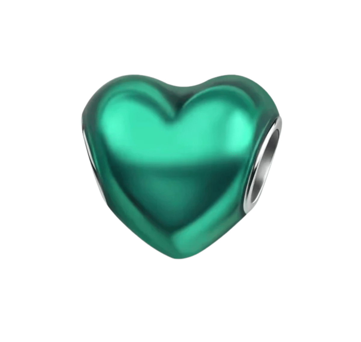 Sterling Silver Glossy Green Enamel Charm - Enchanting Charms