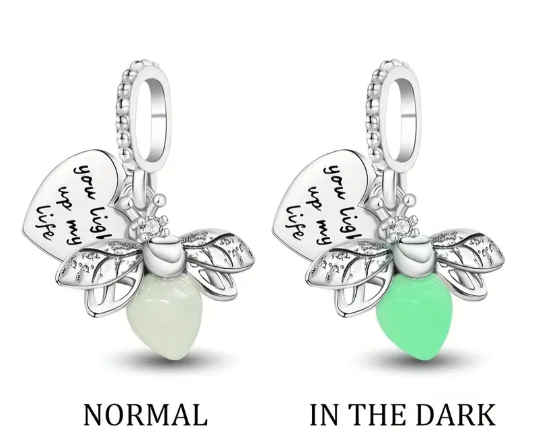 Sterling Silver Glow In The Dark Firefly Charm - Enchanting Charms