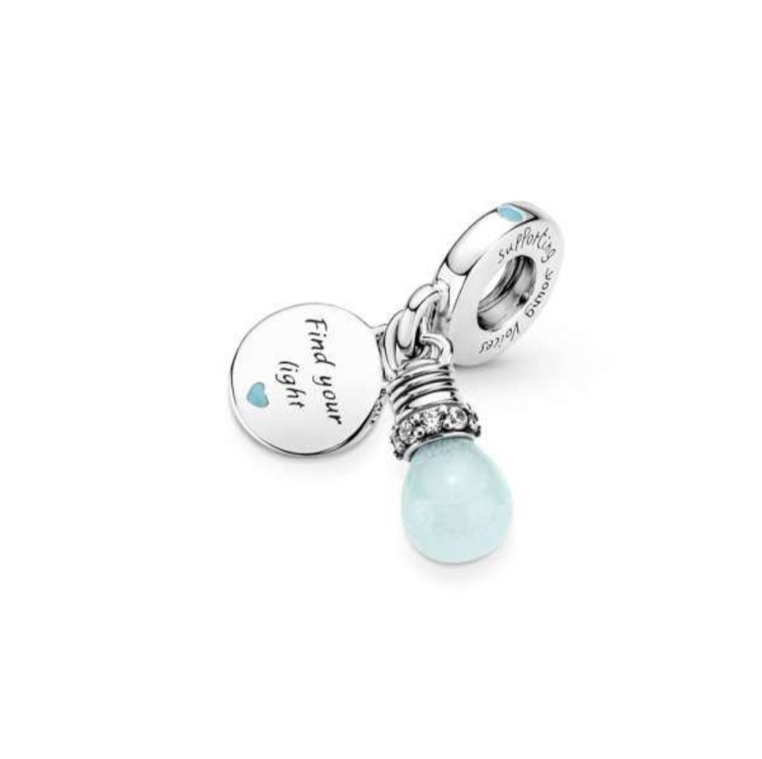 Sterling Silver Glow In The Dark Light Bulb Charm - Enchanting Charms