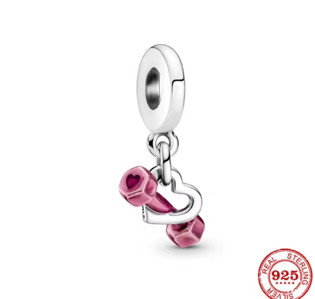 Sterling Silver Gym Dumb Bell Charm - Enchanting Charms