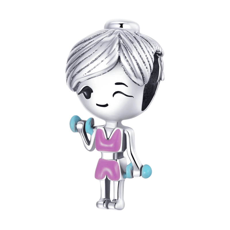 Sterling Silver Gym Girl Charm - Enchanting Charms