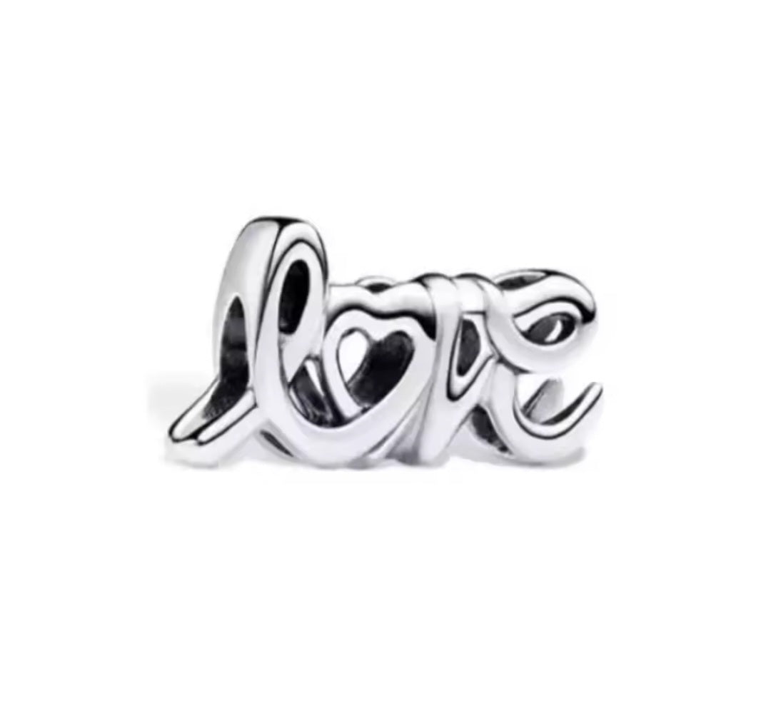 Sterling Silver Handwritten L♡VE Charm - Enchanting Charms