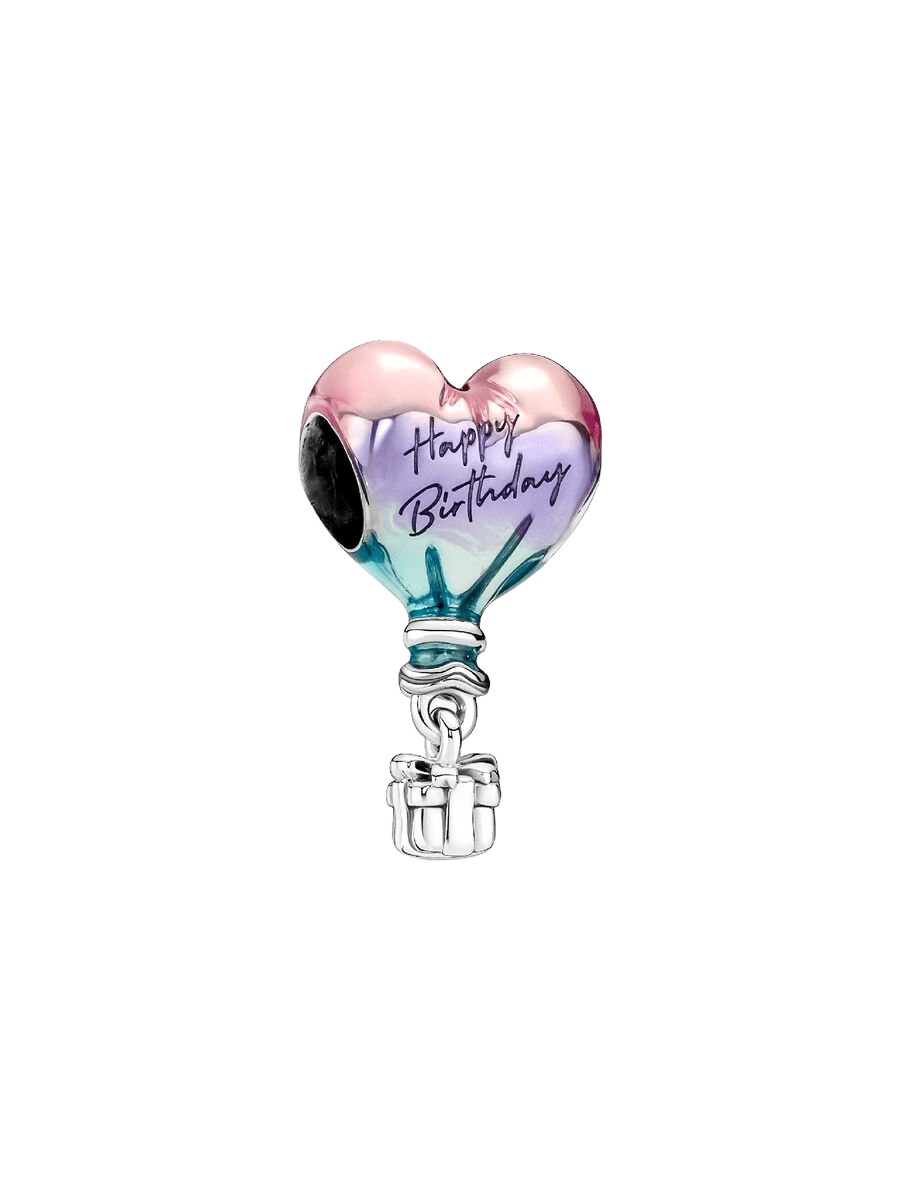Sterling Silver Happy Birthday Air balloon Birthday Charm - Enchanting Charms