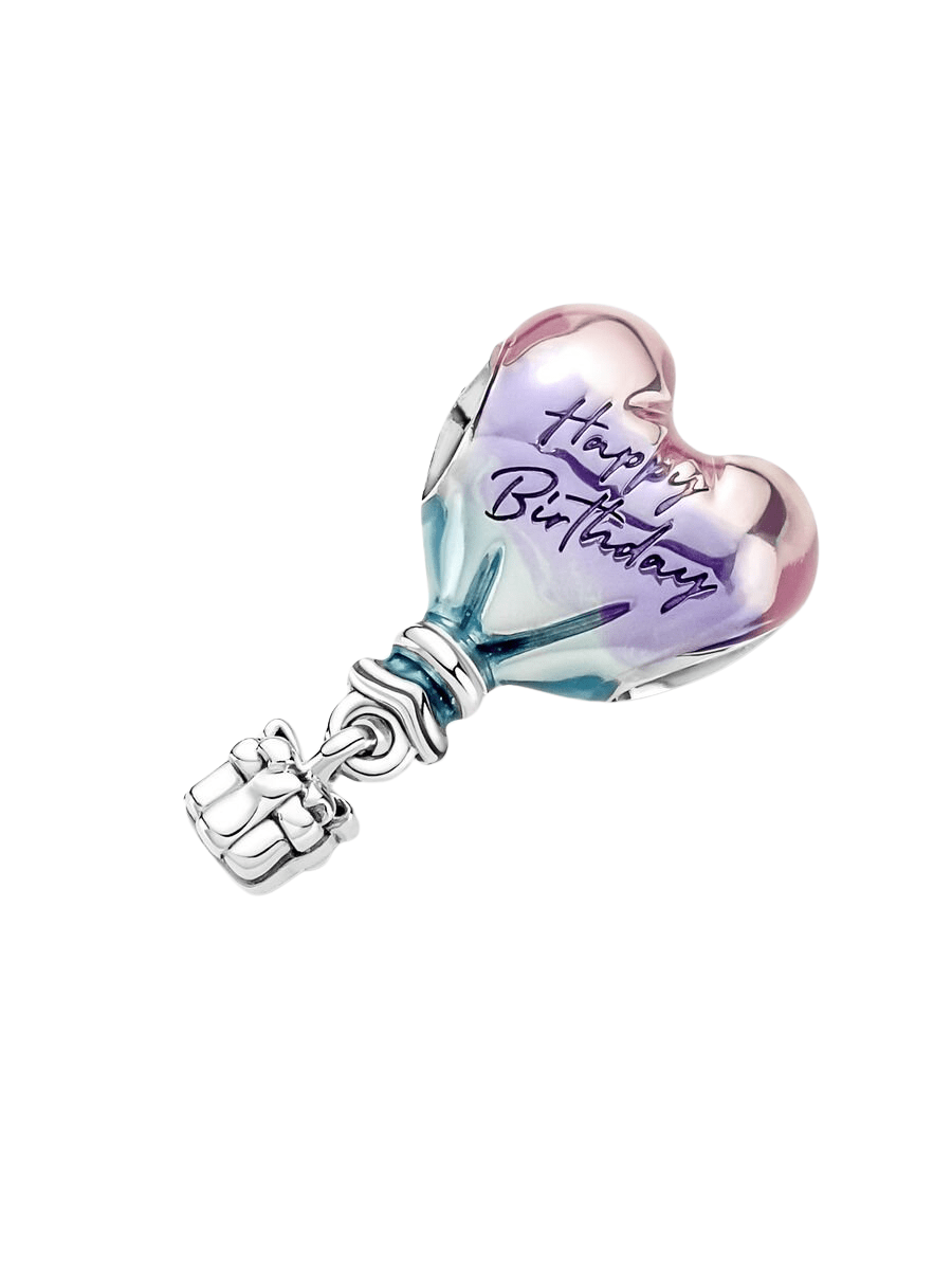 Sterling Silver Happy Birthday Air balloon Birthday Charm - Enchanting Charms