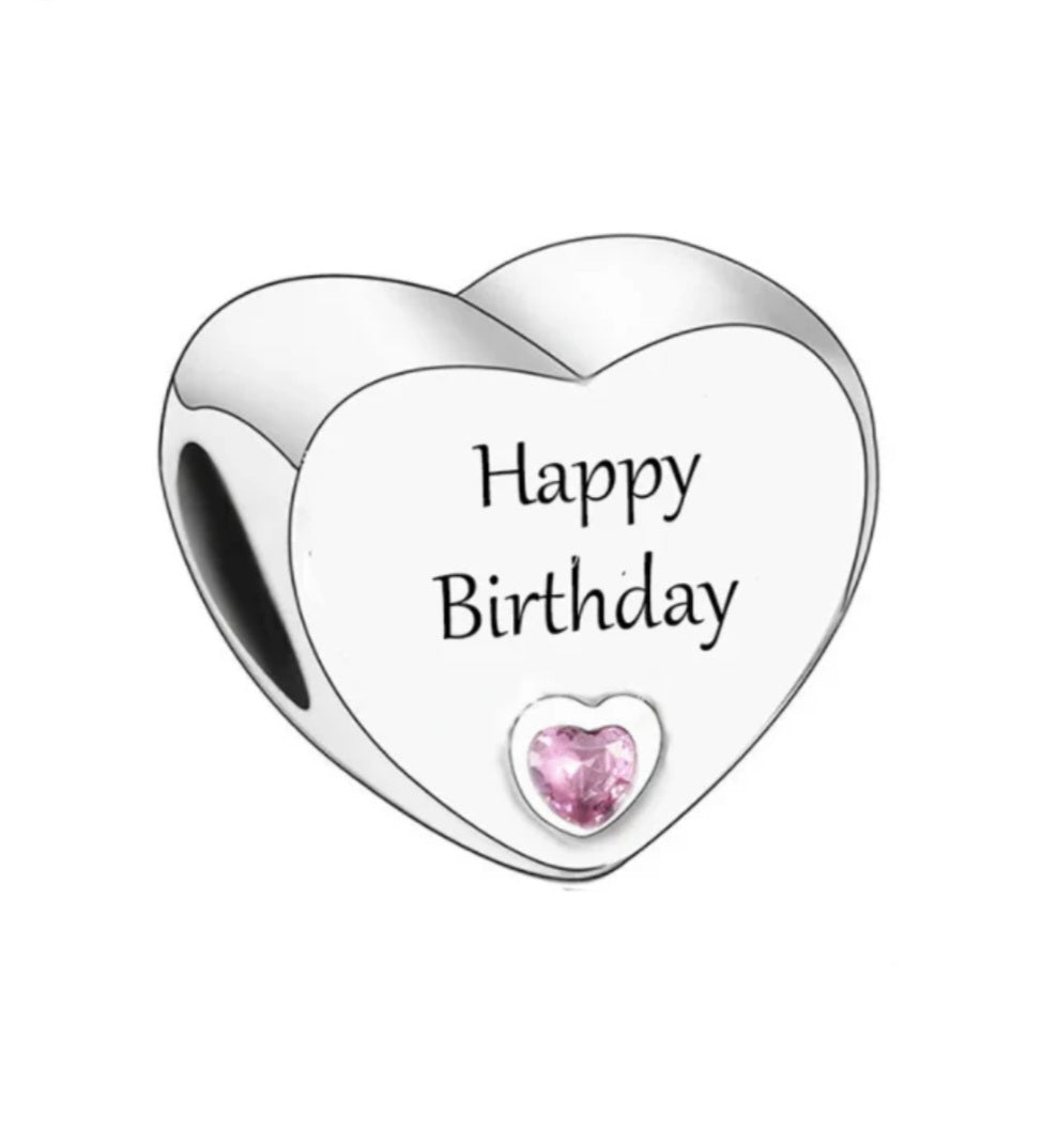 Sterling Silver Happy Birthday Charm - Enchanting Charms