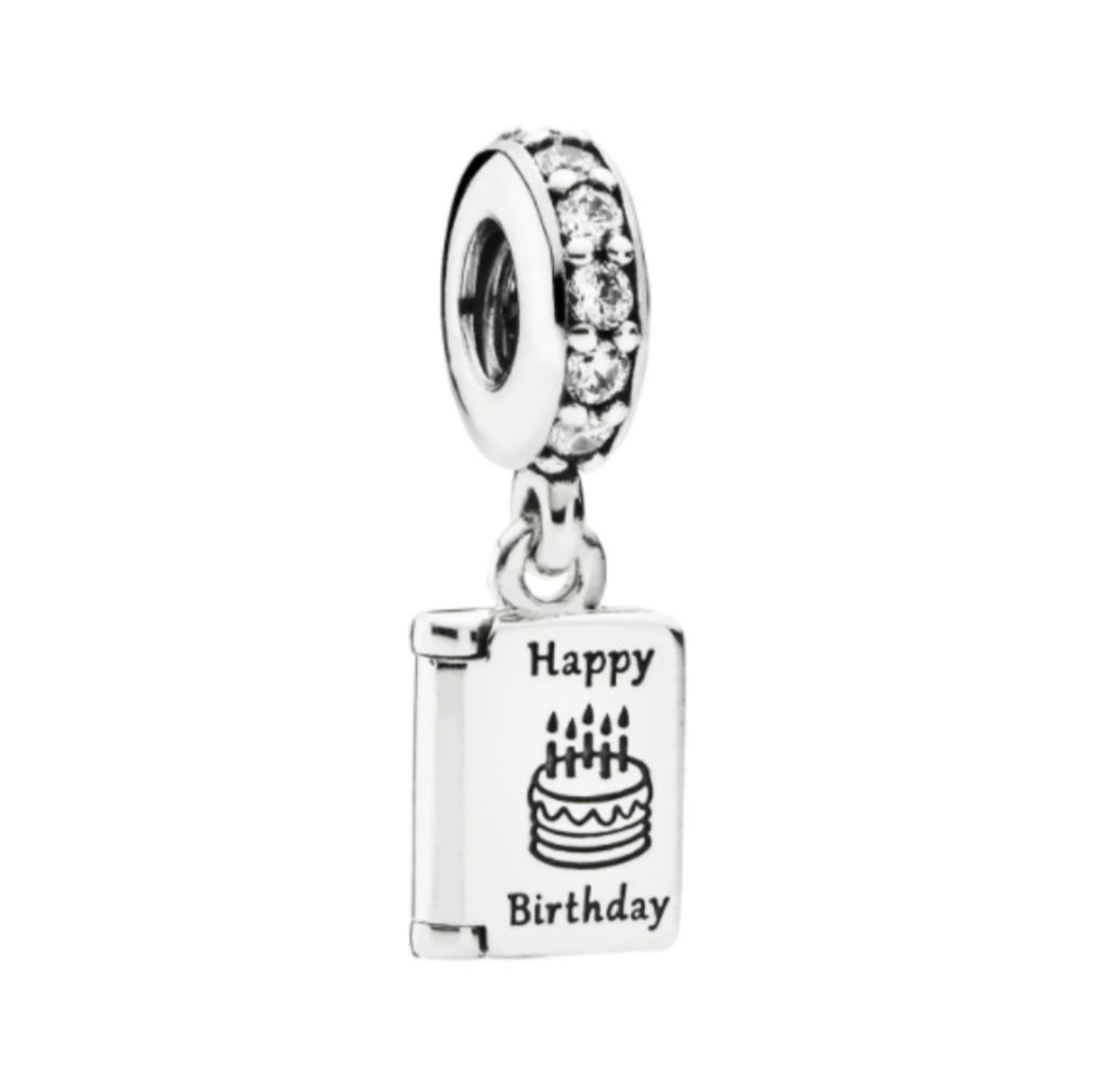Sterling Silver Happy Birthday Open Best Wishes Charm - Enchanting Charms
