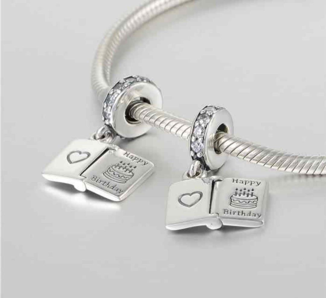 Sterling Silver Happy Birthday Open Best Wishes Charm - Enchanting Charms